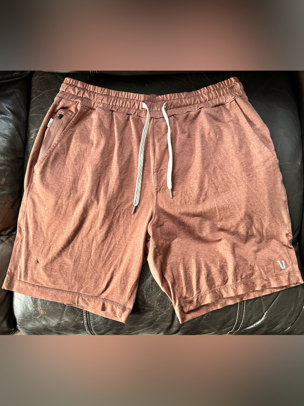 Vuori Ponto Athletic Performance Knit Shorts Burnt Heathered Orange
